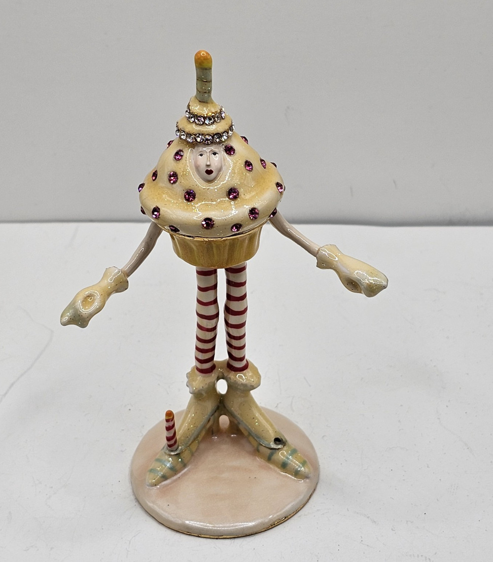 Patience Brewster Krinkles Cupcake Jeweled Trinket Box Dept 56 READ